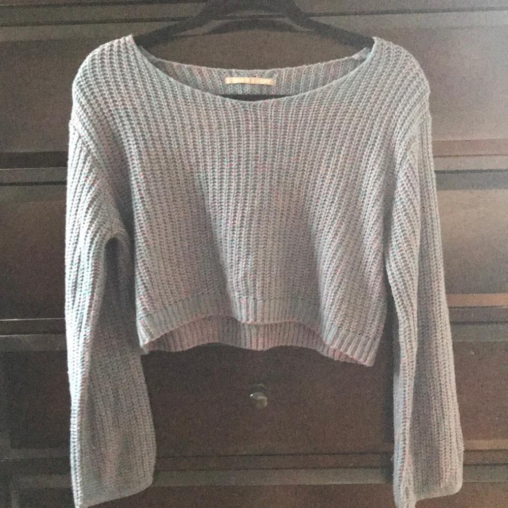 Rubbish Blue and Purple Marled Crop Sweater Sz XS